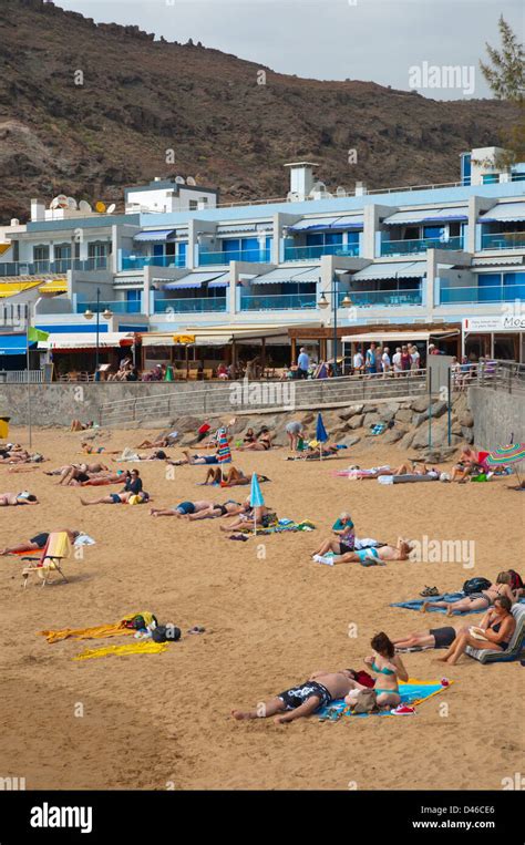 Main beach at Puerto de Mogan resort Gran Canaria island the Canary ...