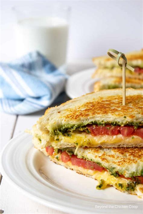 Pesto Grilled Cheese - Beyond The Chicken Coop