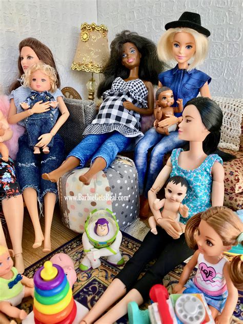 Barbie Mom Group with their Barbie Babies and Barbie Kids Visiting | Barbie fashionista dolls ...