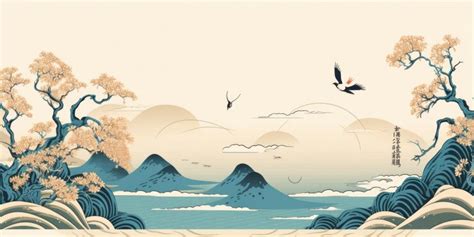 Premium Photo | Japanese of minimalist art painting