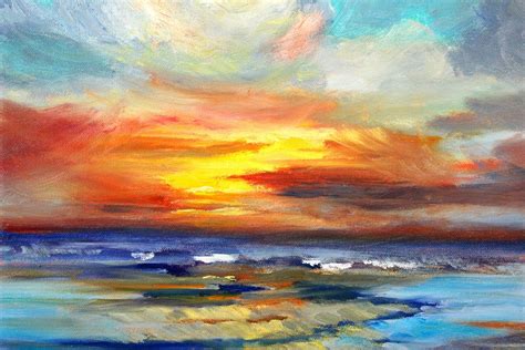 Sunset Oil Painting Original | Canvas art, Painting, Original paintings