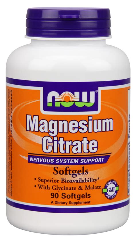 NOW Foods MagnesIUm Citrate 134Mg 90 Softgels - Walmart.com