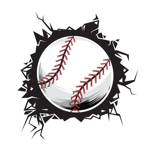 baseball cracked wall. baseball club graphic design logos or icons. vector illustration ...