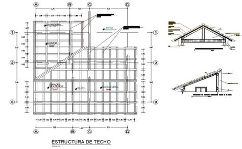 Roof plan and section detail dwg file | Roof plan, Parking design, Roof detail