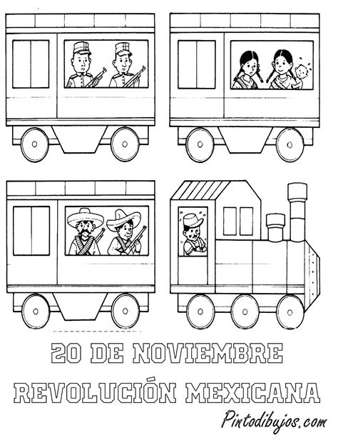 20 de noviembre para colorear | ferrocarril Revolución Mexicana para ...