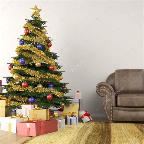 Christmas tree in living room — Stock Photo © arquiplay77 #8199604