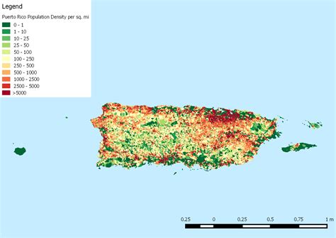 Population Density of Puerto Rico by US Census Block [OC] [175x1240 ...