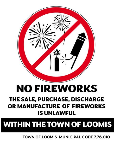 Fireworks Are Illegal Within Town Limits - Loomis, CA