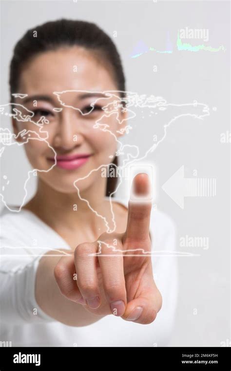 High-tech researchers use the touch screen Stock Photo - Alamy