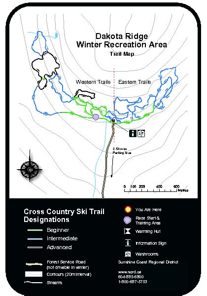 Dakota Ridge Ski Trail Map - British Columbia Canada • mappery