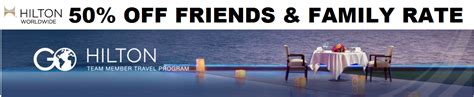 Hilton HHonors 50% Off Friends & Family Rate (+ Team Member Discount ...