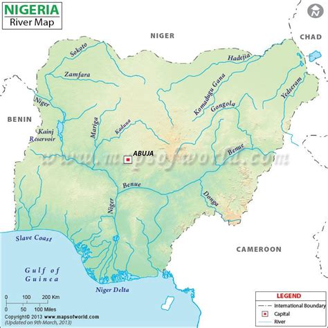 Nigeria River Map: Lakes, Rivers, and Capitals