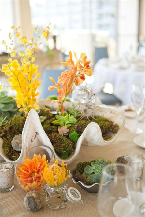 Seashell Centerpiece | Seashell centerpieces, Centerpieces, Wedding ...