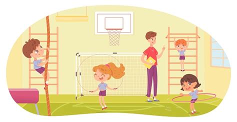 [23] Children playing with physical education teacher Clipart Vector PNG , SVG, EPS, PSD, AI