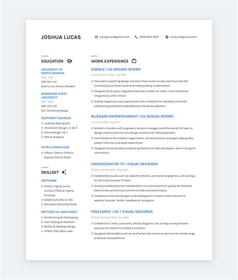 17 Brilliant Product Designer Resume Examples and a Guide for Yours - UXfolio Blog