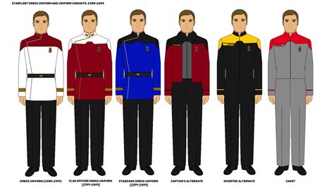 Starfleet Uniforms 2385-2409 (part 2) by DarthRavager86 on DeviantArt