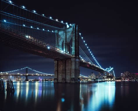 brooklyn bridge at night, nyc | schneider 72mm xl provia 100… | Flickr