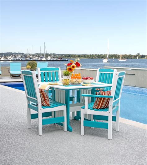 Amish Leisure Lawns Five Piece Garden Poly Dining Set | Poly outdoor furniture, Recycled outdoor ...