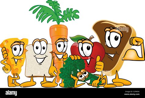 Group of Cartoon Food Characters Stock Photo: 36152753 - Alamy