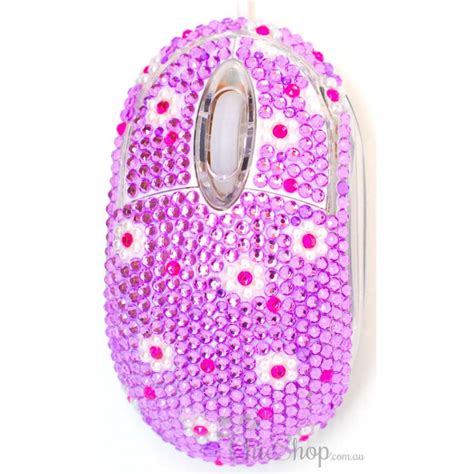 Purple Cute Crystal USB Optical Computer Mouse