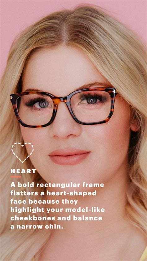 For Heart Face Shapes: Rectangular, Tortoiseshell Frames #faceshapehairstyle | Heart face shape ...