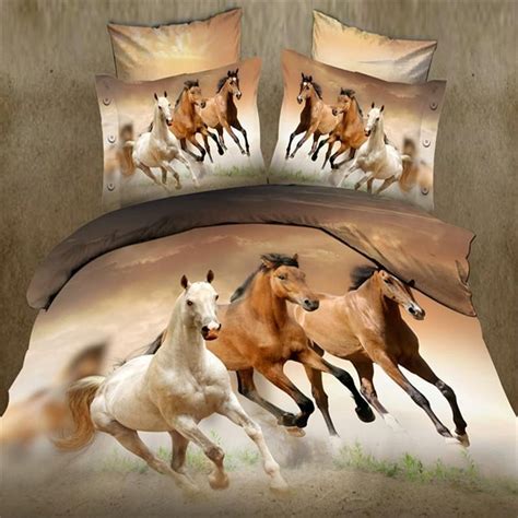 Running Horses Queen Size Bedding Set | Horse bedding, Cotton bedding ...