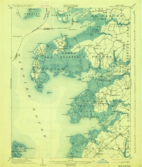 Deal Island, Maryland 1903 (1927) USGS Old Topo Map 15x15 Quad - OLD MAPS