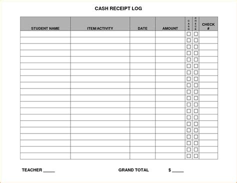 Deposit Ledger Template