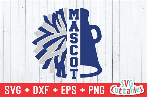 Pom Pom And Megaphone Split | Cheer SVG Cut File