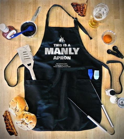 Funny Mens Grilling Apron BBQ Apron for Husband, This is A Manly Apron, Barbecue Gift for Dad ...