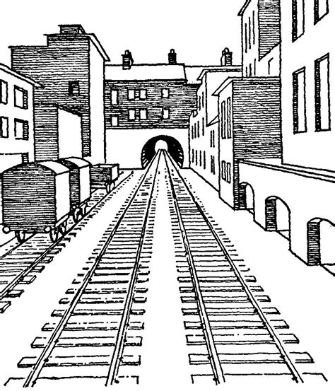 Classic train track perspective | Perspective drawing architecture, Perspective art, Perspective ...