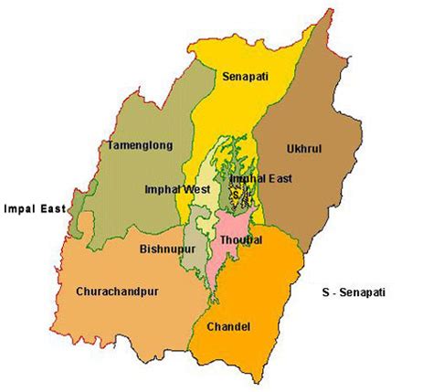 Manipur Map, Manipur District Map, District Map of Manipur