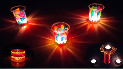 DIY Easy Diya Decoration Ideas for Diwali | Candle Decoration with ...