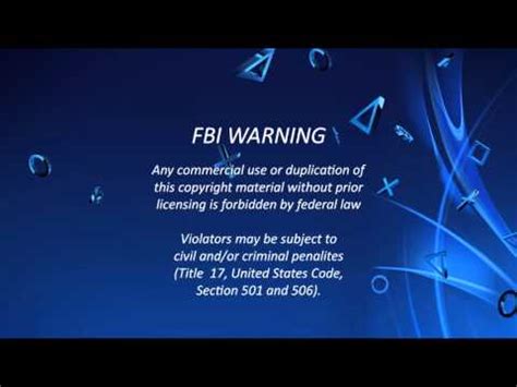 Steam Community :: Video :: PlayStation Network DVD FBI Warning Screen