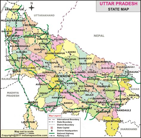 Uttar Pradesh Map | Uttar Pradesh | UP Map | UP