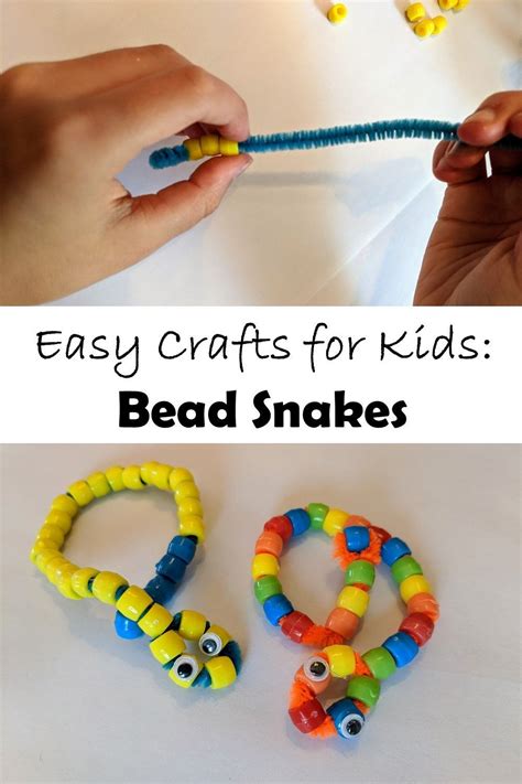 This bead snake craft is so simple, even toddlers and preschoolers can ...