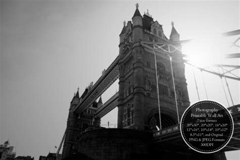 Black & White Tower Bridge Photograph Graphic by Gen Aumonier · Creative Fabrica