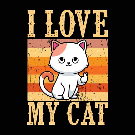 Cat quote vintage premium t-shirt design illustrator 35887003 Vector ...