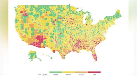 Color-coded interactive map illustrates COVID-19 risk level by county in US | FOX 4 Dallas-Fort ...