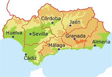 Las provincias de Andalucía