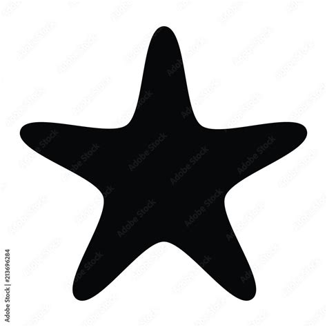 A black and white silhouette of a starfish Stock Vector | Adobe Stock