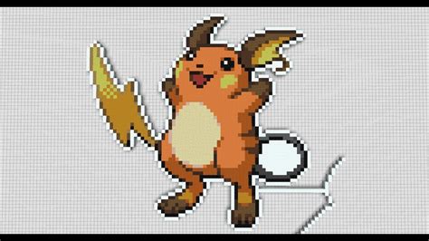 [4] Minecraft pixel art Pokemon "Raichu" - YouTube