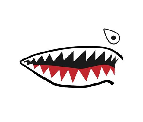 Shark Mouth Teeth Nose Art Military Aircraft Decal SM-07