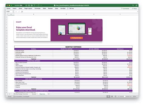 Simple Budget Template: Excel Templates | Knack