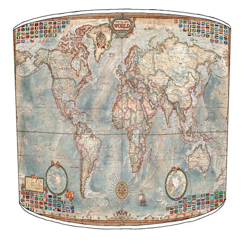 World Map Lamp shades To Match Wallpaper Murals Duvets Cushions Throws ...