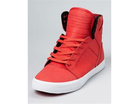 Supra Skytop High Top Casual Sneakers in Red for Men | Lyst