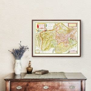 Rhaetia Map 1665 Old Map of Rhaetia Switzerland Art Vintage Print Framed Wall Art Canvas ...