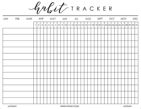 Habit Tracker Journal Printable - Printable Word Searches