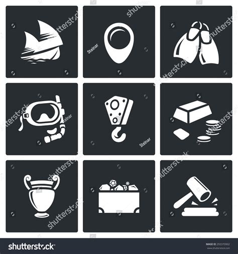 Treasure Hunt Icons Set Vector Illustration Stock Vector (Royalty Free) 293370902 | Shutterstock