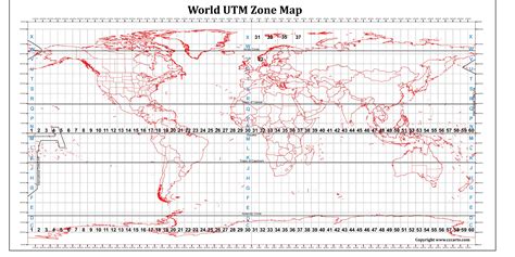 UTM Zones Map of the World